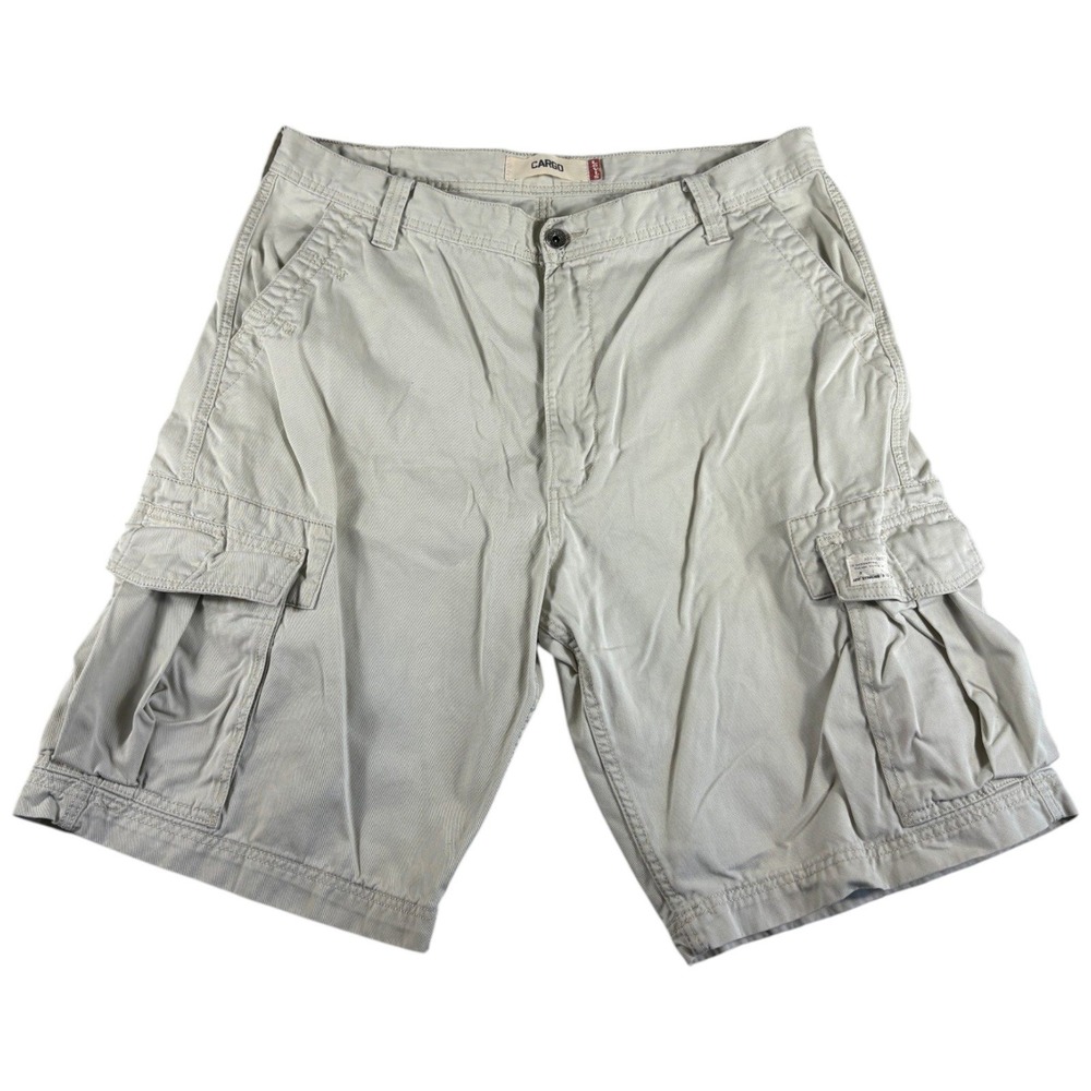 Levis Cargo Shorts Mens 38 Khaki‎ Tan Cotton Relaxed Rugged Workwear Y2K Utility
